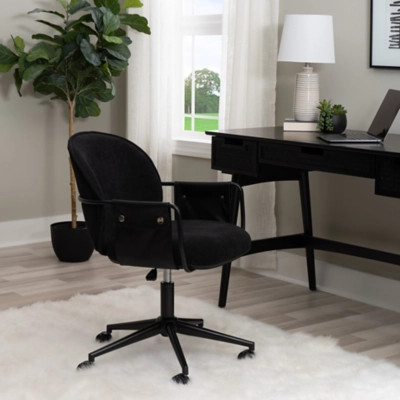 Linon Kami Home Office Desk Chair, Black | Ashley Homestore