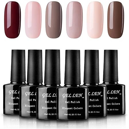 Gellen Warm and Sweet Colors UV Gel Polish Set - Apricot Pink Peach Colors Manicure Kit 10ml | Amazon (US)