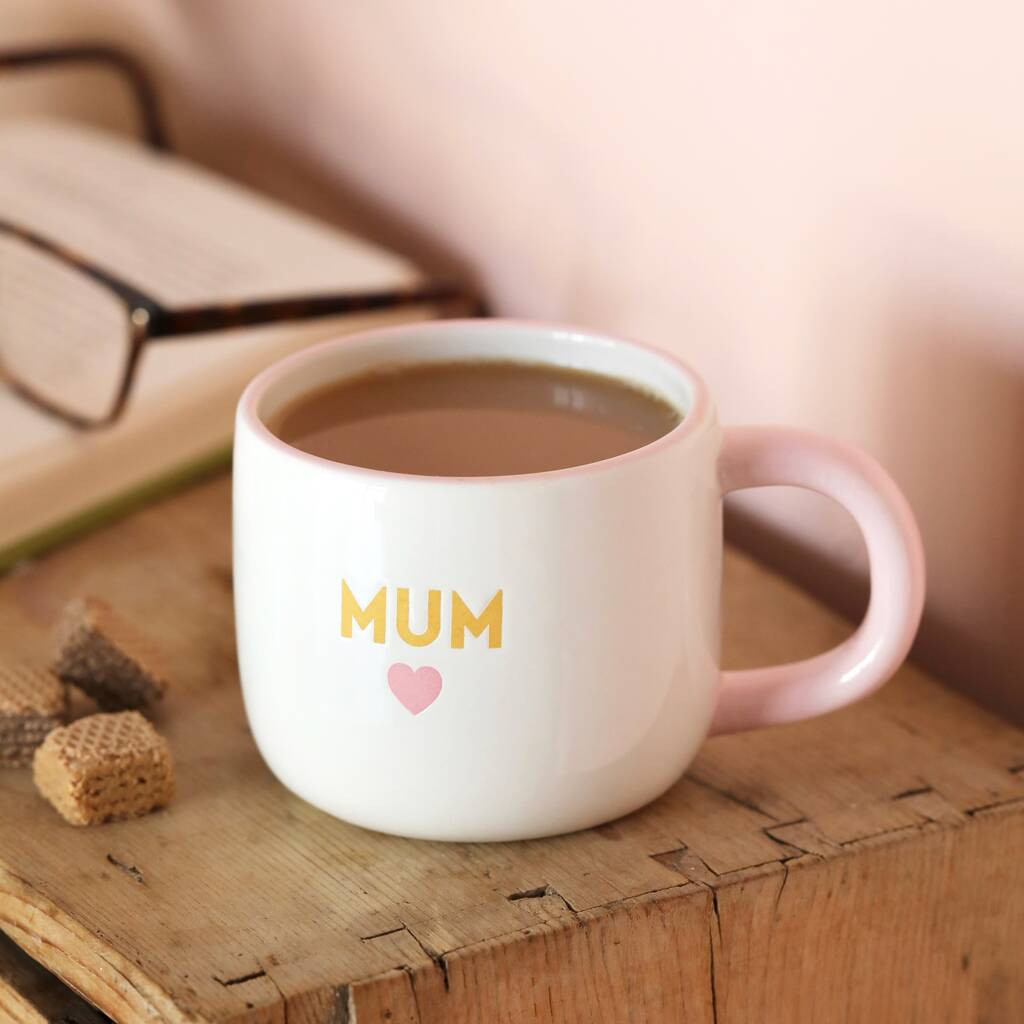 Ceramic Pink Heart Mum Mug | Not On The High Street