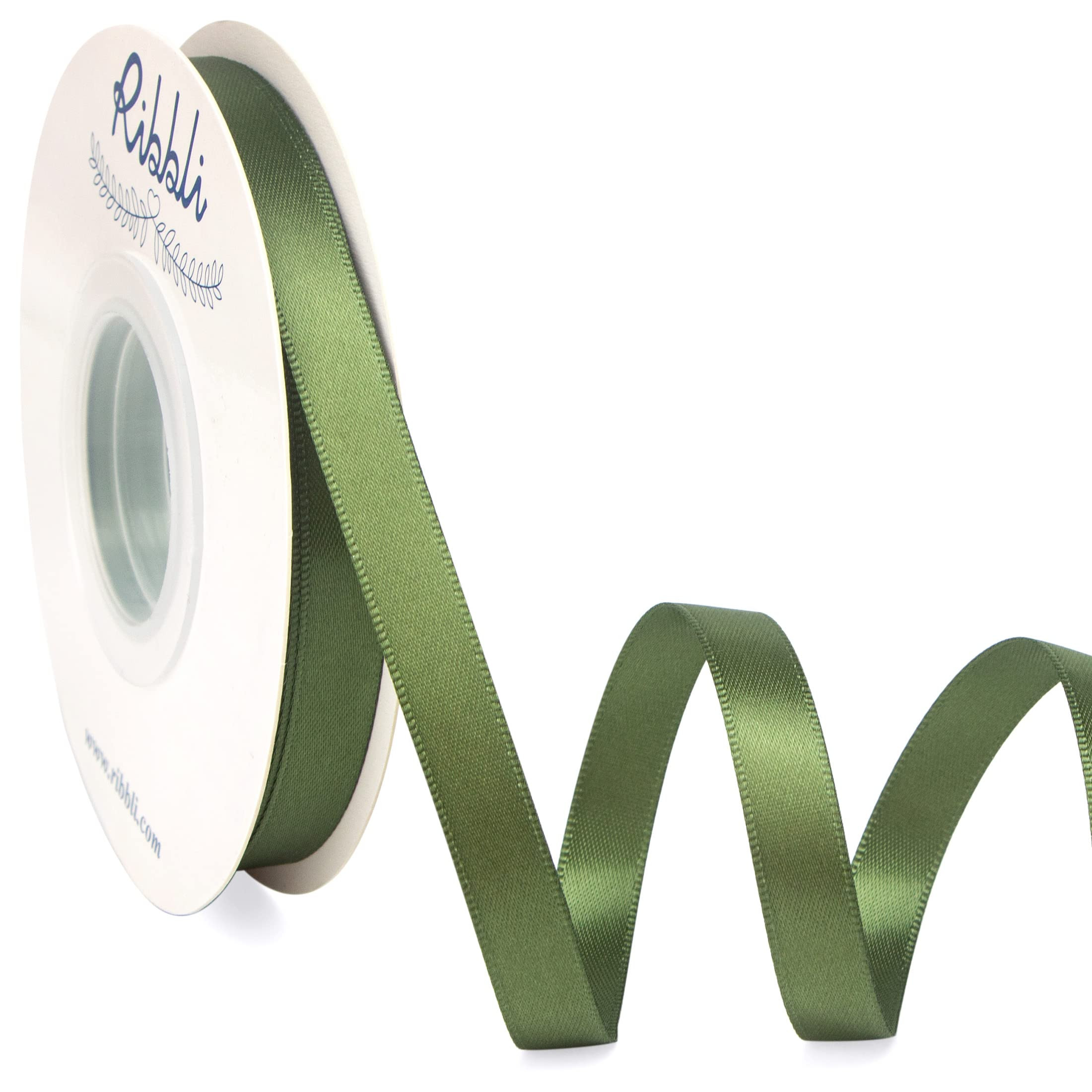 Ribbli Moss Green Satin Ribbon,Double Faced Satin 3/8 inch x Continuous 25 Yards,Use for Bows Bouquet,Gift Wrapping,Wedding Decoration,Floral Arrangement | Amazon (US)