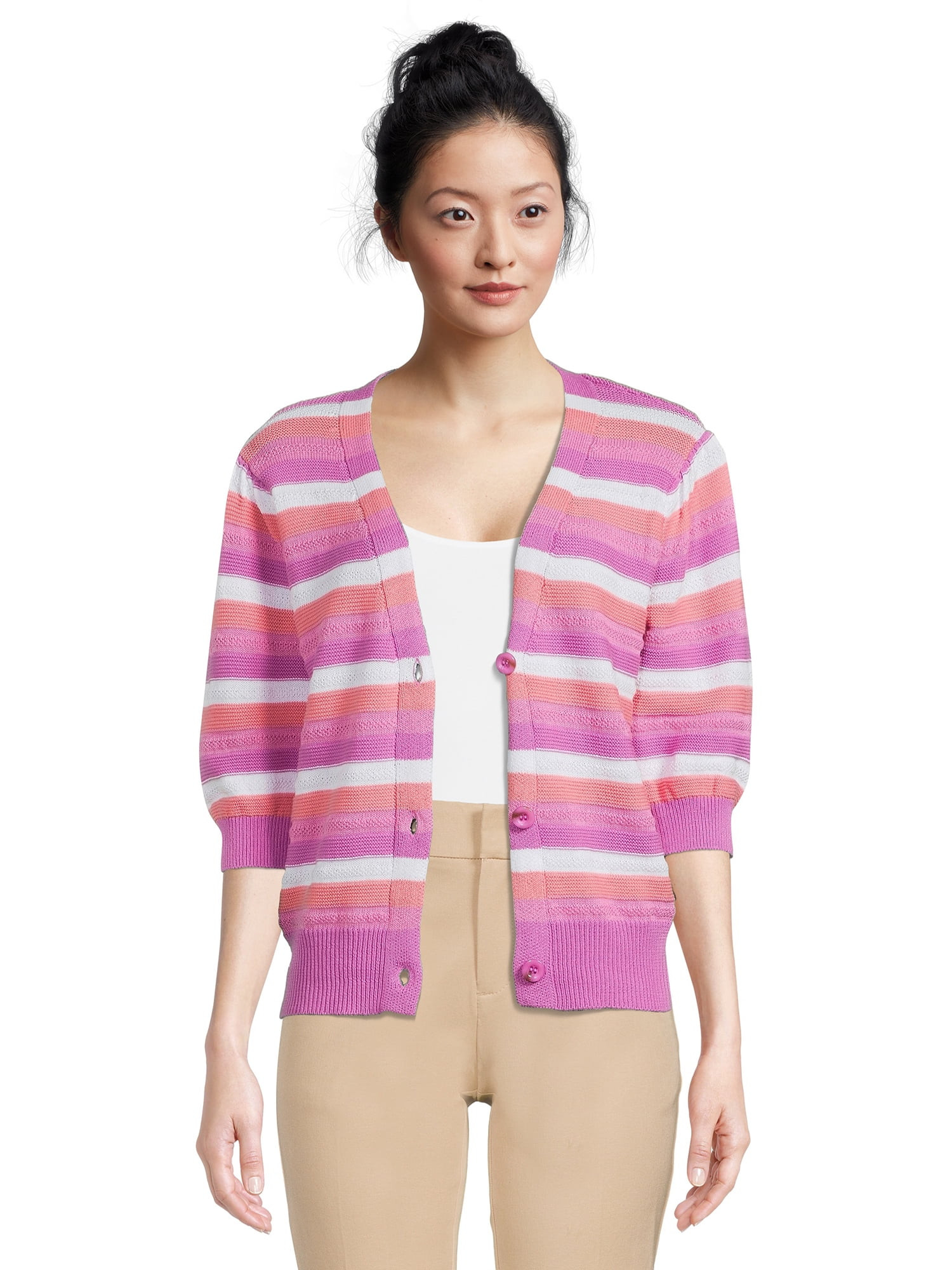 Time and Tru Women's Cardigan with Short Sleeves | Walmart (US)