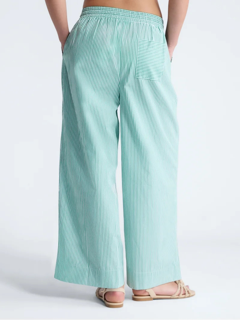 Free Assembly Women's and Women's Plus Cotton Poplin Cropped Wide Leg Pants, 26" Inseam, Sizes XS... | Walmart (US)
