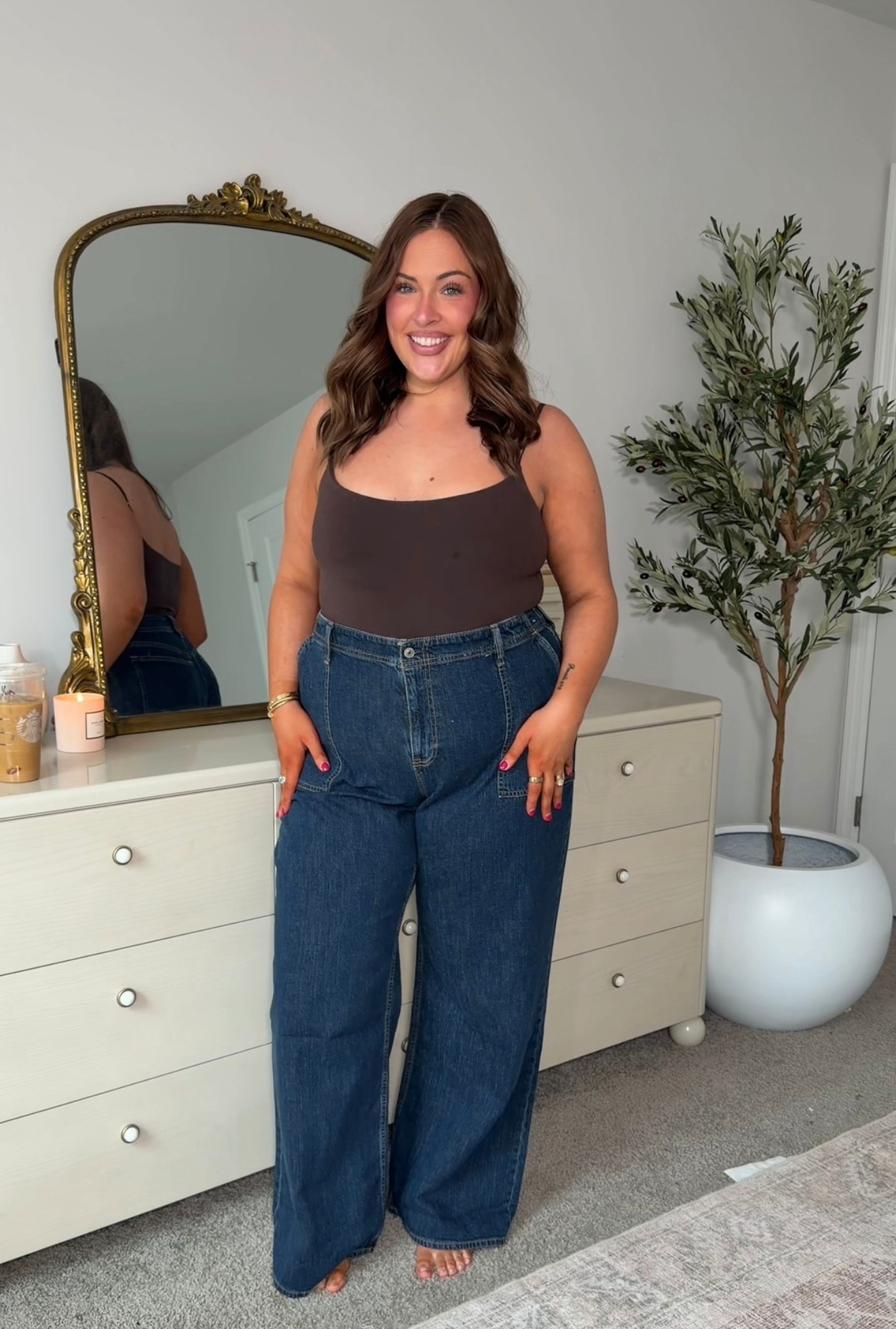 Wearing a 34L

#LTKMidsize #LTKPlusSize #LTKSaleAlert