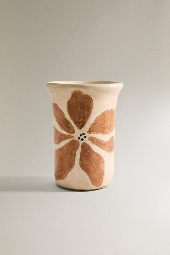 PAINTED FLOWERS VASE | Zara US
