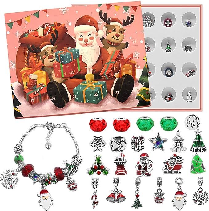 Advent Calendar 2020 Christmas Countdown Calendar - Christmas Themed DIY Charm Bracelet Making Ki... | Amazon (US)