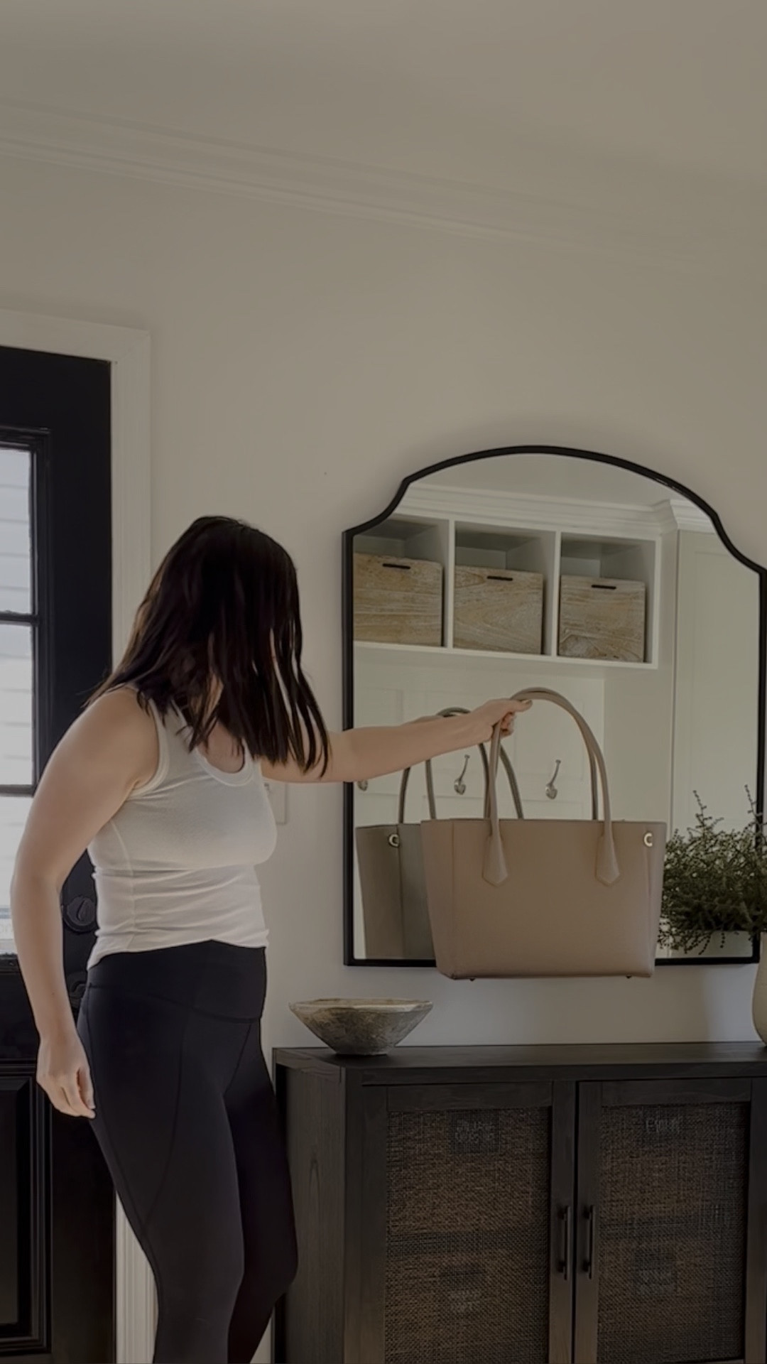 The perfect storage cabinet for a mudroom! I put all our hats and gloves inside the cabinet, in labeled storage bins. 

#LTKhome