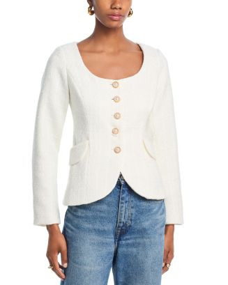 Scoop Neck Tweed Jacket | Bloomingdale's (US)