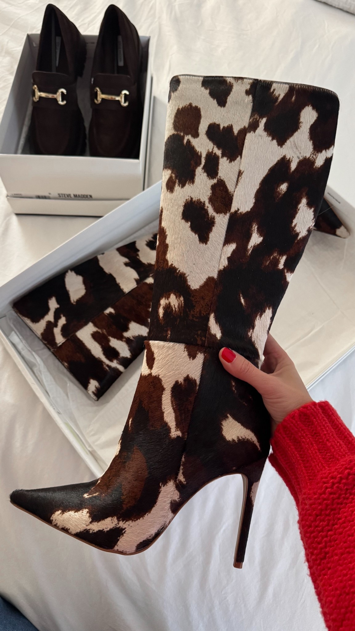 new winter shoes from Steve Madden — cow suede boots &amp; brown loafers (size up in both)!

Both on sale for cyber week too!

#LTKFindsUnder100 #LTKSaleAlert #LTKCyberWeek