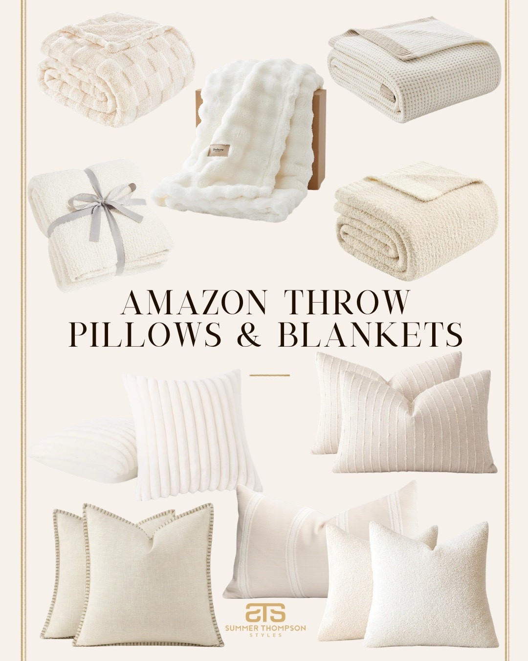 The easiest way to refresh any room? New throw pillows and blankets! 🛋️✨ I found the coziest, most gorgeous options on Amazon that instantly make your space look put together and so much more inviting. Your couch will never look the same! 🤎

Amazon home finds
Throw pillows
Throw blankets
Home decor

Summerthompsonstyles 

#LTKSaleAlert #LTKHome