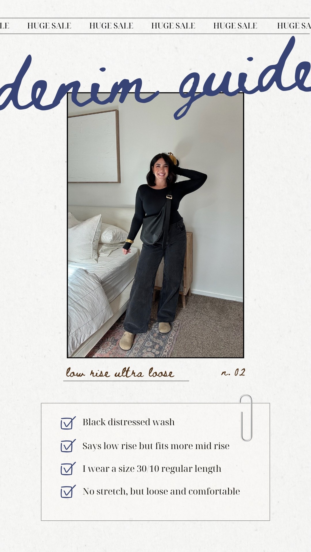 Abercrombie denim guide 
Low rise ultra loose jean in a black distressed wash. 
I'm a size 30/10 in Abercrombie jeans! 
More mid rise on me, no stretch but super loose and comfy! 

Spring jeans, denim outfits, black jeans, Abercrombie jeans 

#LTKStyleTip #LTKSpringSale #LTKWatchNow