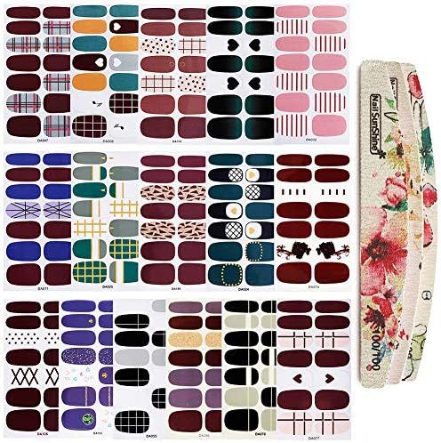 TYLCC 16 Sheets Nail Polish Stickers Full Nail Wraps for Women,Self-Adhesive Nail Polish Strips M... | Amazon (US)