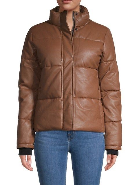 Faux Leather Puffer | Saks Fifth Avenue OFF 5TH (Pmt risk)