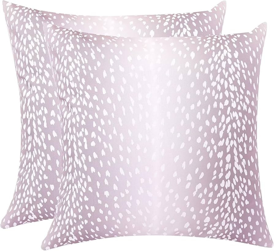 Set of 2 Antelope Pillow Covers, 24x24 Inch Soft Linen Faux Fawn Animal Print Modern Euro Throw P... | Amazon (US)