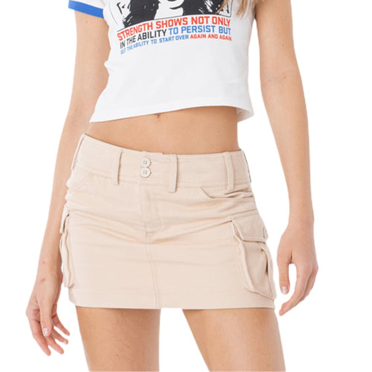 Musuos Women Fashion Wild Mini Skirt Solid Color Low Waist Pencil Skirt Summer Casual Cargo Short... | Walmart (US)