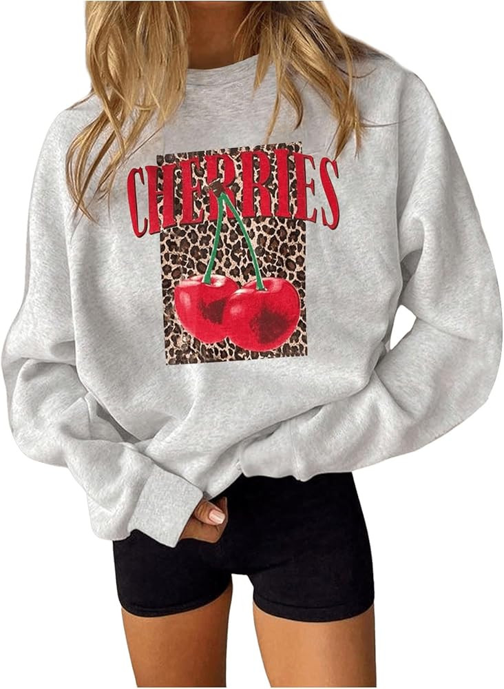 SOLY HUX Women's Long Sleeve Graphic Sweatshirt Baggy Crew Neck Pullover Fall Tops Streetwear | Amazon (US)