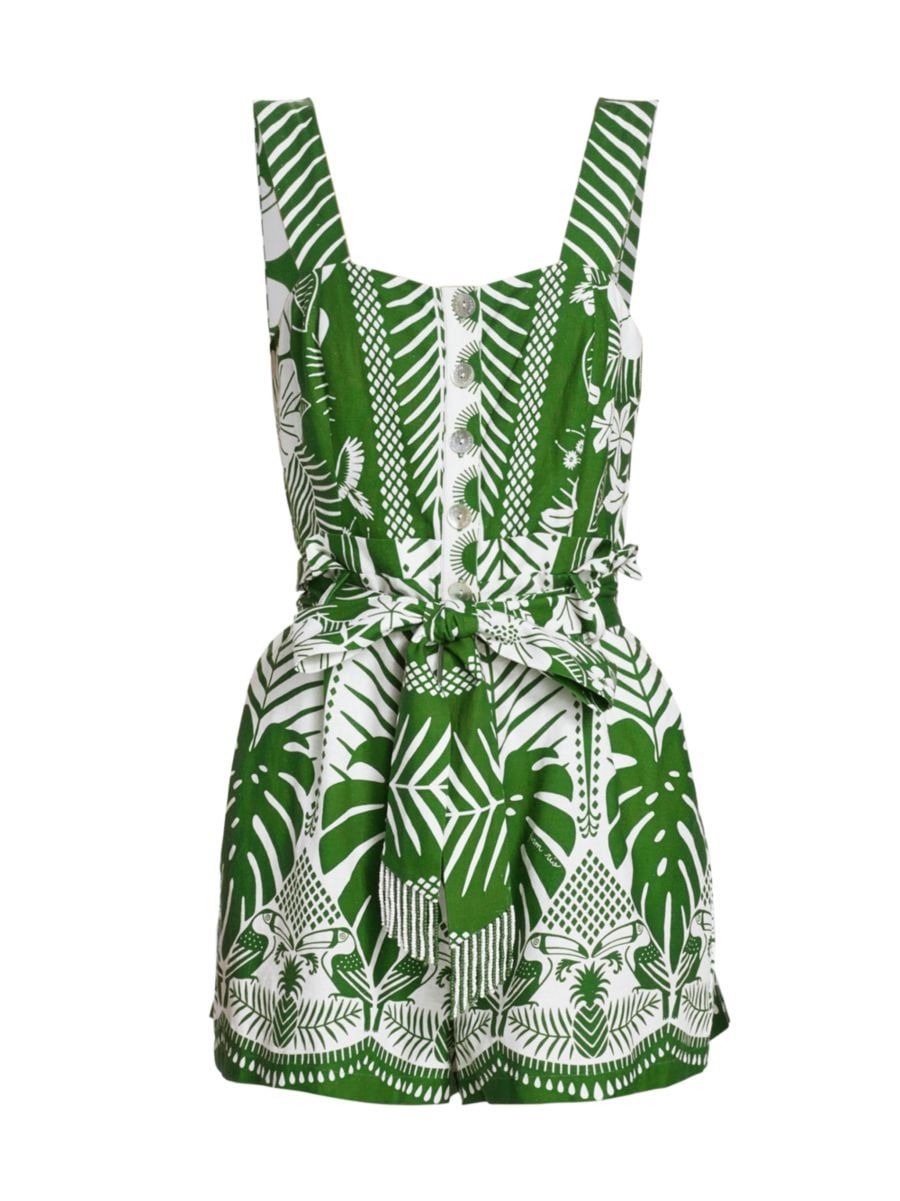 Macaw Elegance Mixed Palm Romper | Saks Fifth Avenue