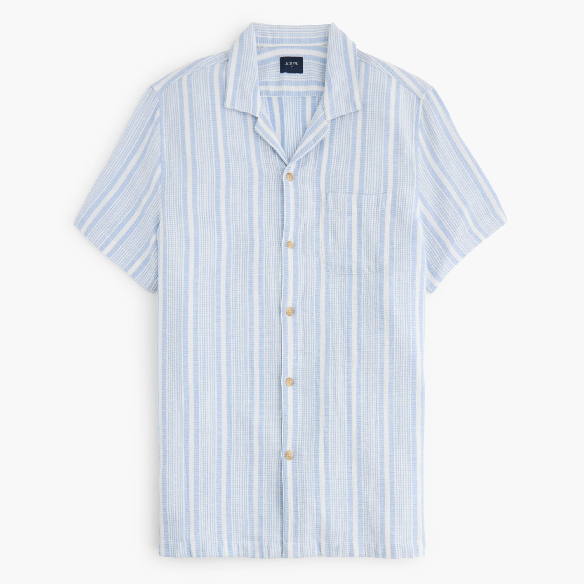 Short-sleeve dobby striped camp shirt | J.Crew Factory