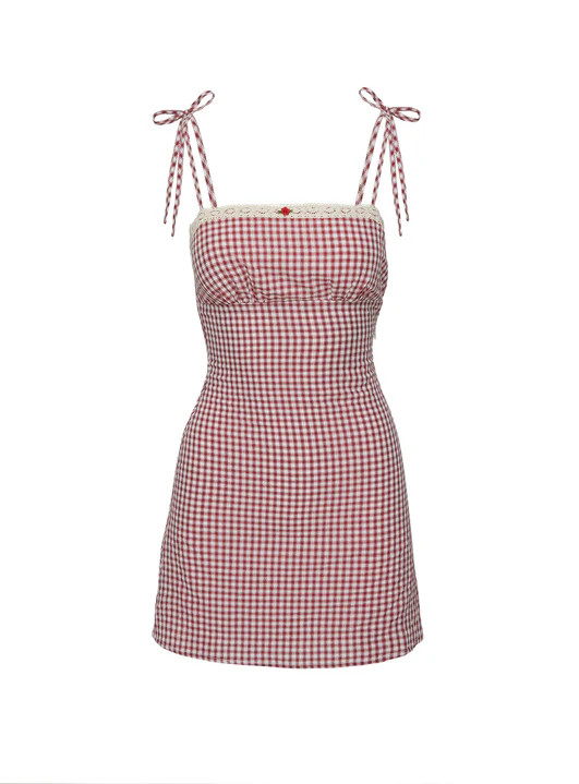 Burkes Mini Dress Red Check | Princess Polly US