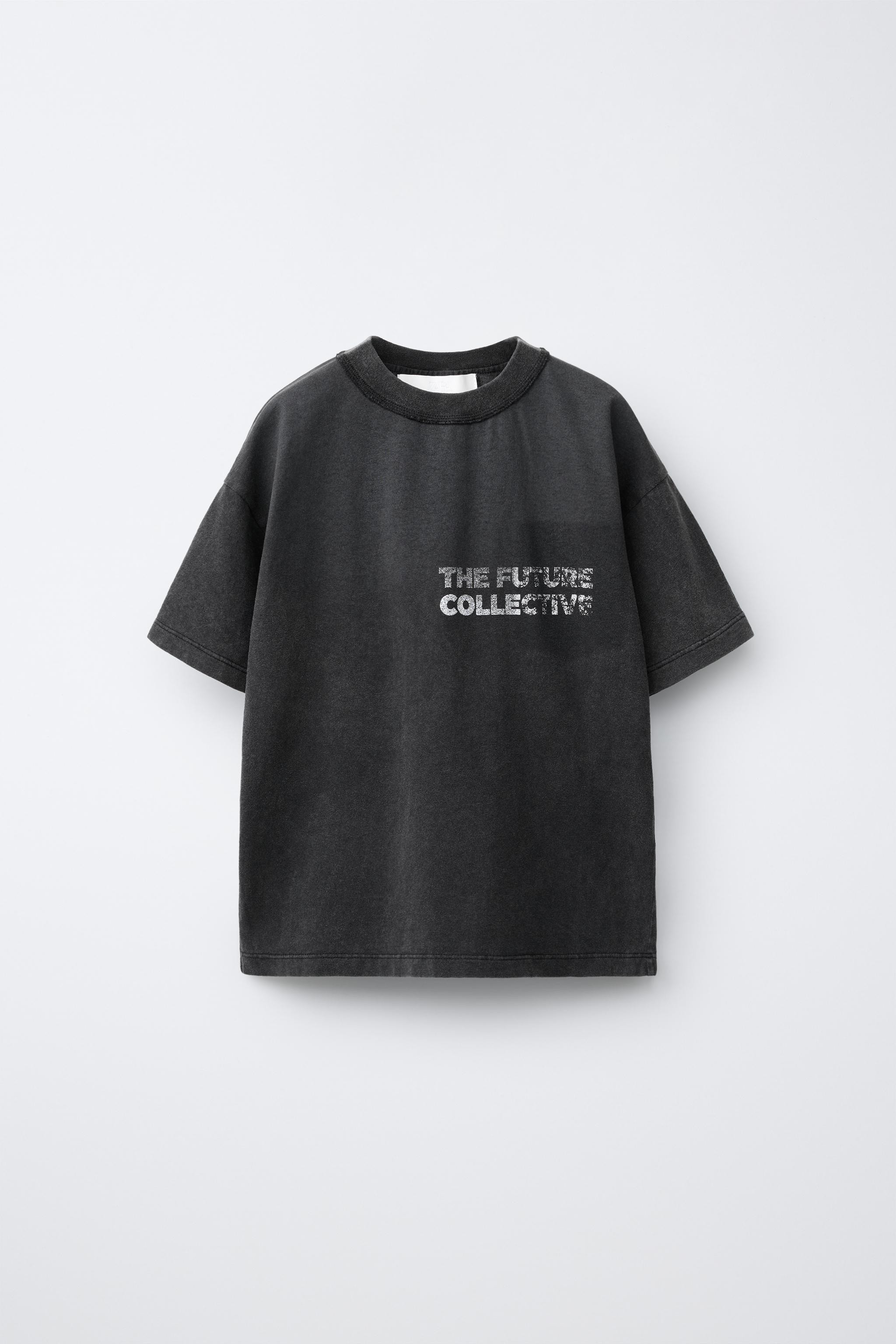 WASHED EFFECT T-SHIRT WITH TEXT | Zara US
