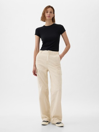 Mid Rise Loose Khaki Cargo Pants | Gap (US)