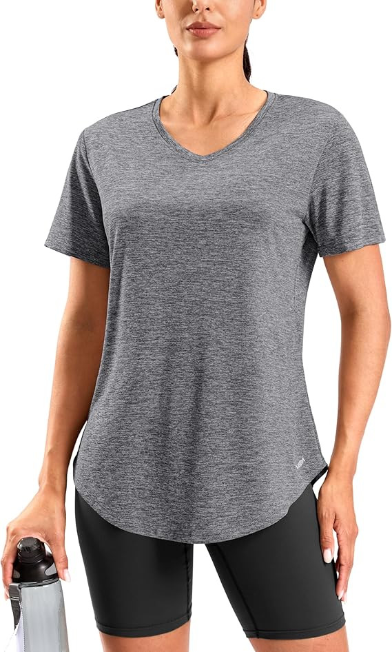 Viodia Womens Workout Tops Full Back Coverage Athletic Shirt UPF 50+ Quick Dry Short Sleeve T Shi... | Amazon (US)