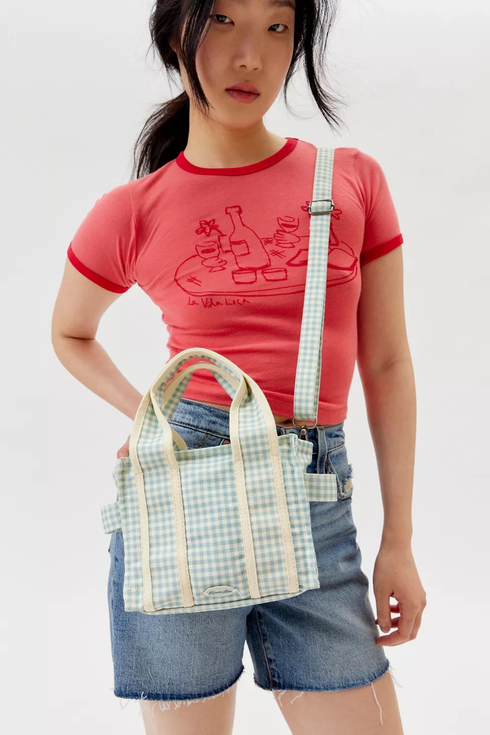Kimchi Blue Serena Gingham Mini Tote Bag | Urban Outfitters (US and RoW)