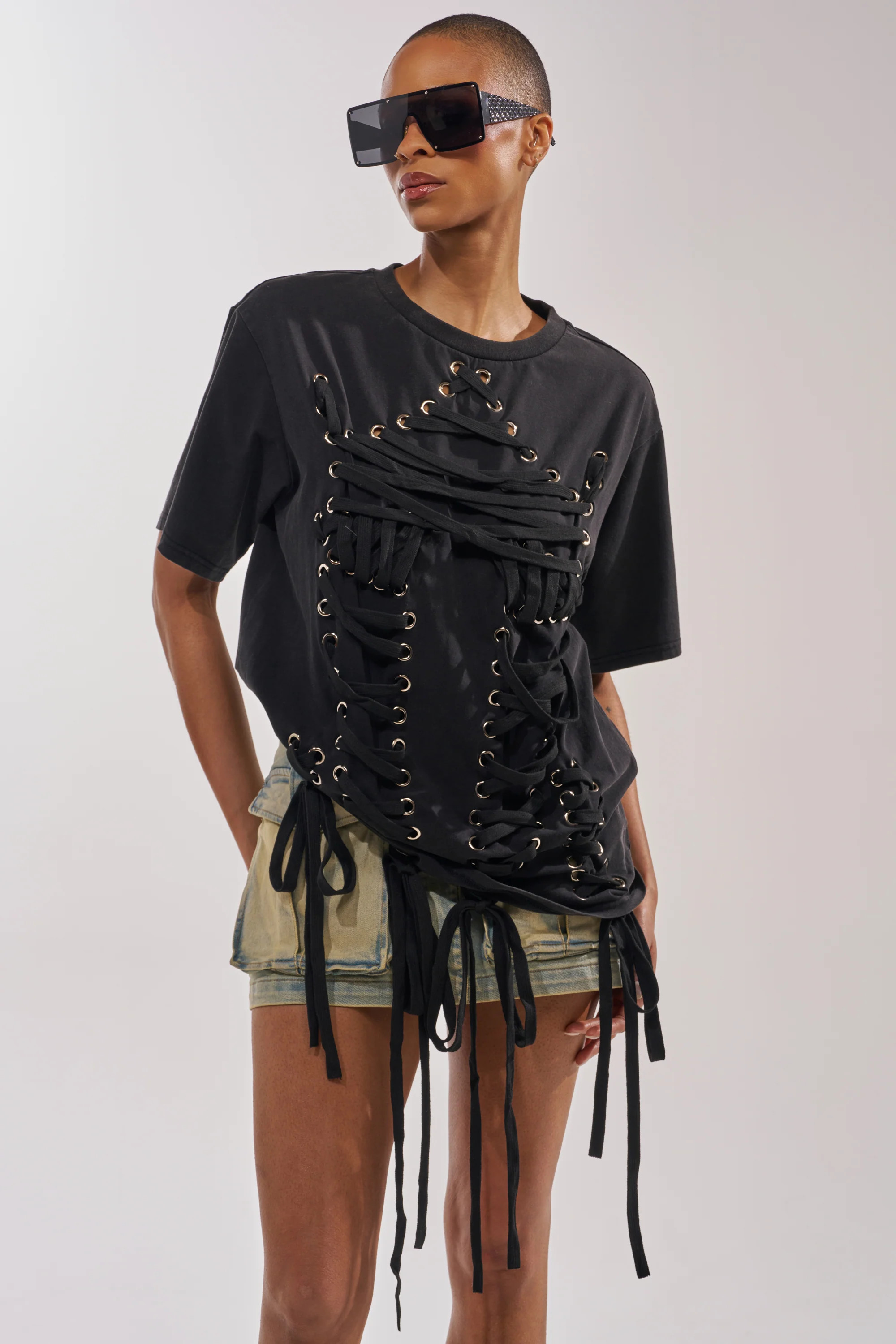 Laced Up Cotton Mineral Wash Graphic Tee | AKIRA | AKIRA