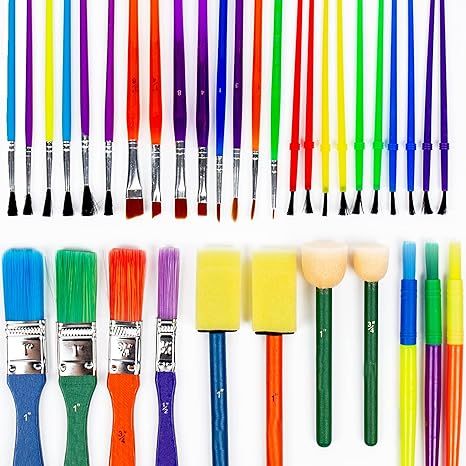 Horizon Group USA Paint Brushes -35 All Purpose Paint Brushes Value Pack – Includes 8 Different... | Amazon (US)