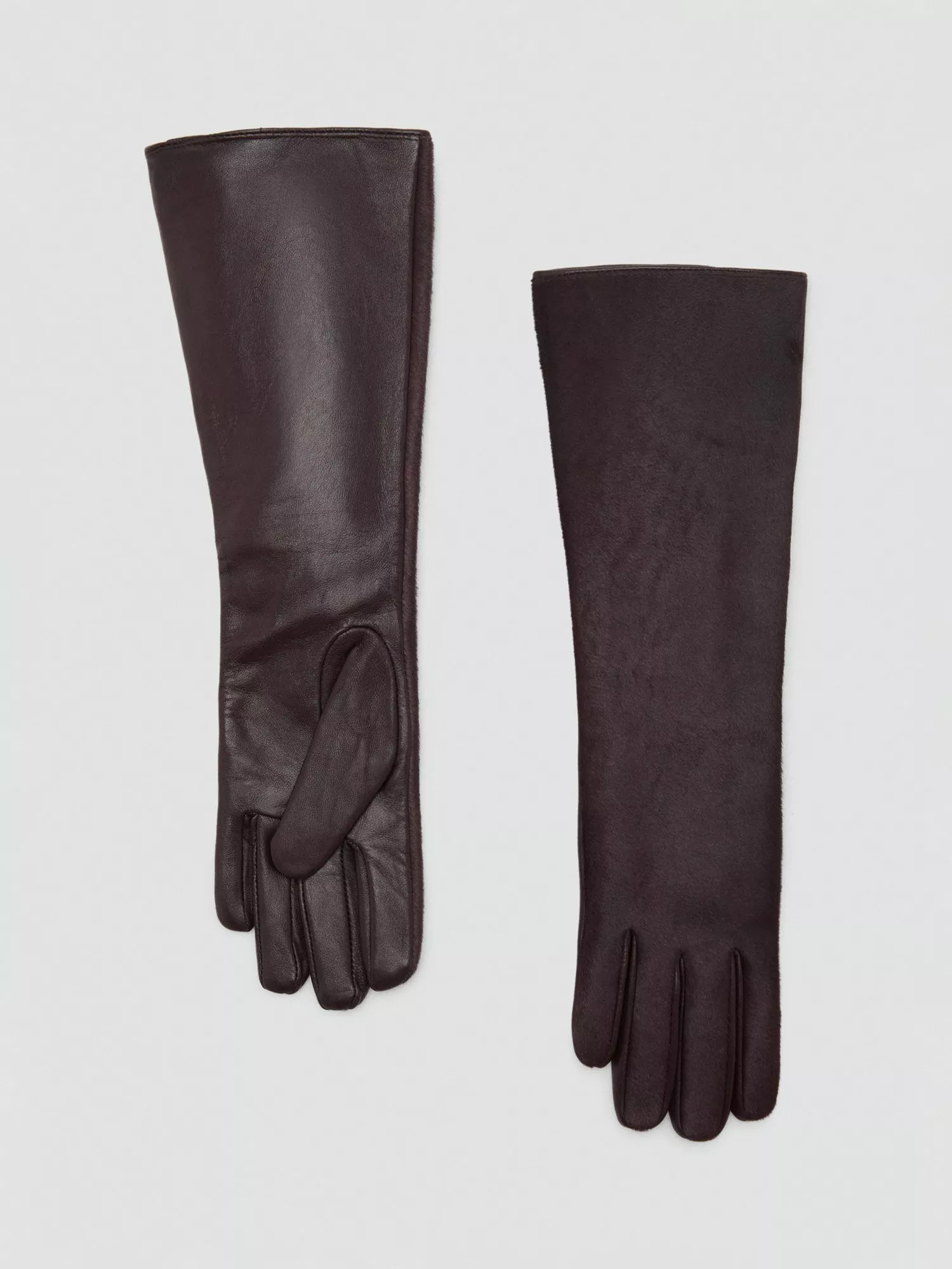 Mango Bethany Pure Leather Gloves, Dark Brown | John Lewis (UK)