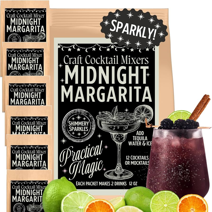 Midnight Margarita Practical Magic Sparkly Craft Cocktail Mixer Multi Pack with Edible Glitter, S... | Amazon (US)