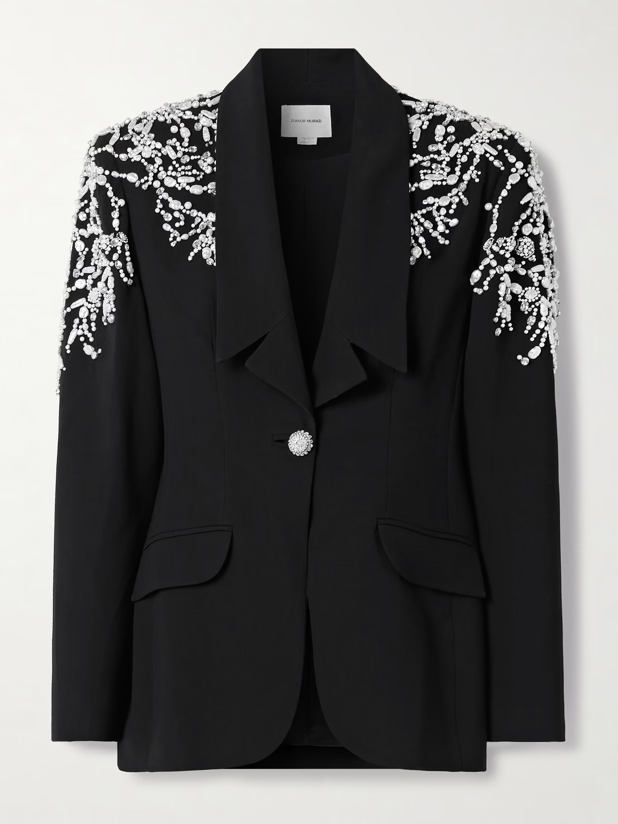 Zuhair Murad - Embellished Crepe Blazer - Black | NET-A-PORTER (UK & EU)