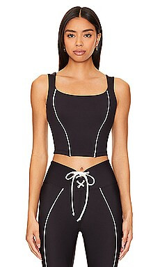 YEAR OF OURS Corset Tank in Black & White from Revolve.com | Revolve Clothing (Global)