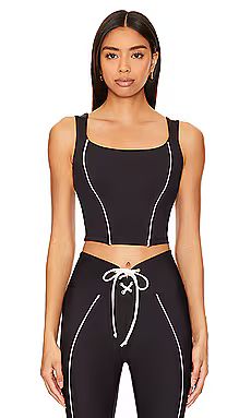 YEAR OF OURS Corset Tank in Black & White from Revolve.com | Revolve Clothing (Global)