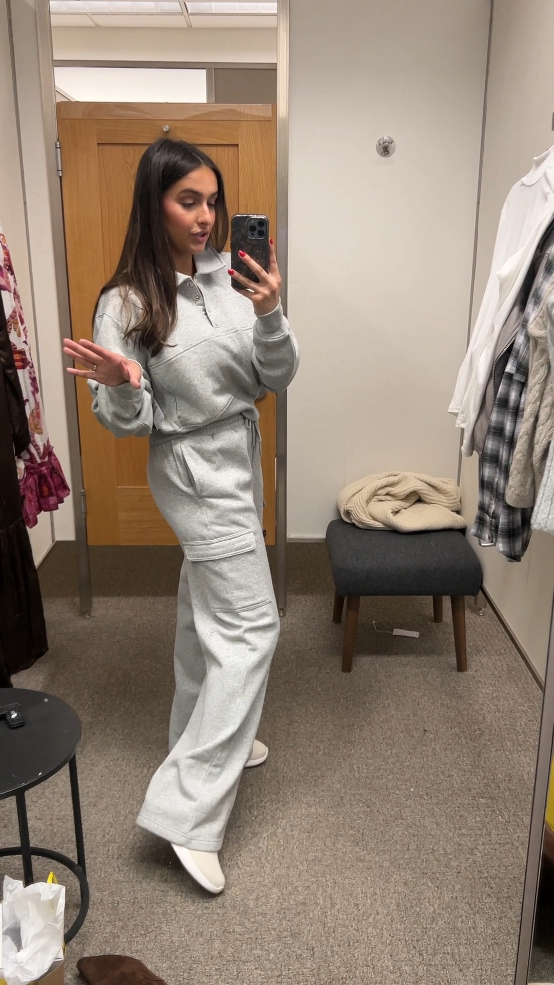 You guys know how much I love a good matching set!! 

Pants: I’m wearing a size M and they are a little long. These are for my tall girls! The color is Grey soft heather. Love the cargo details and tie waist band! 

Top: Really loved this polo fleece sweatshirt. It’s super cute and flattering! I’m wearing a size XS. 

#LTKxNSale #LTKStyleTip #LTKHome