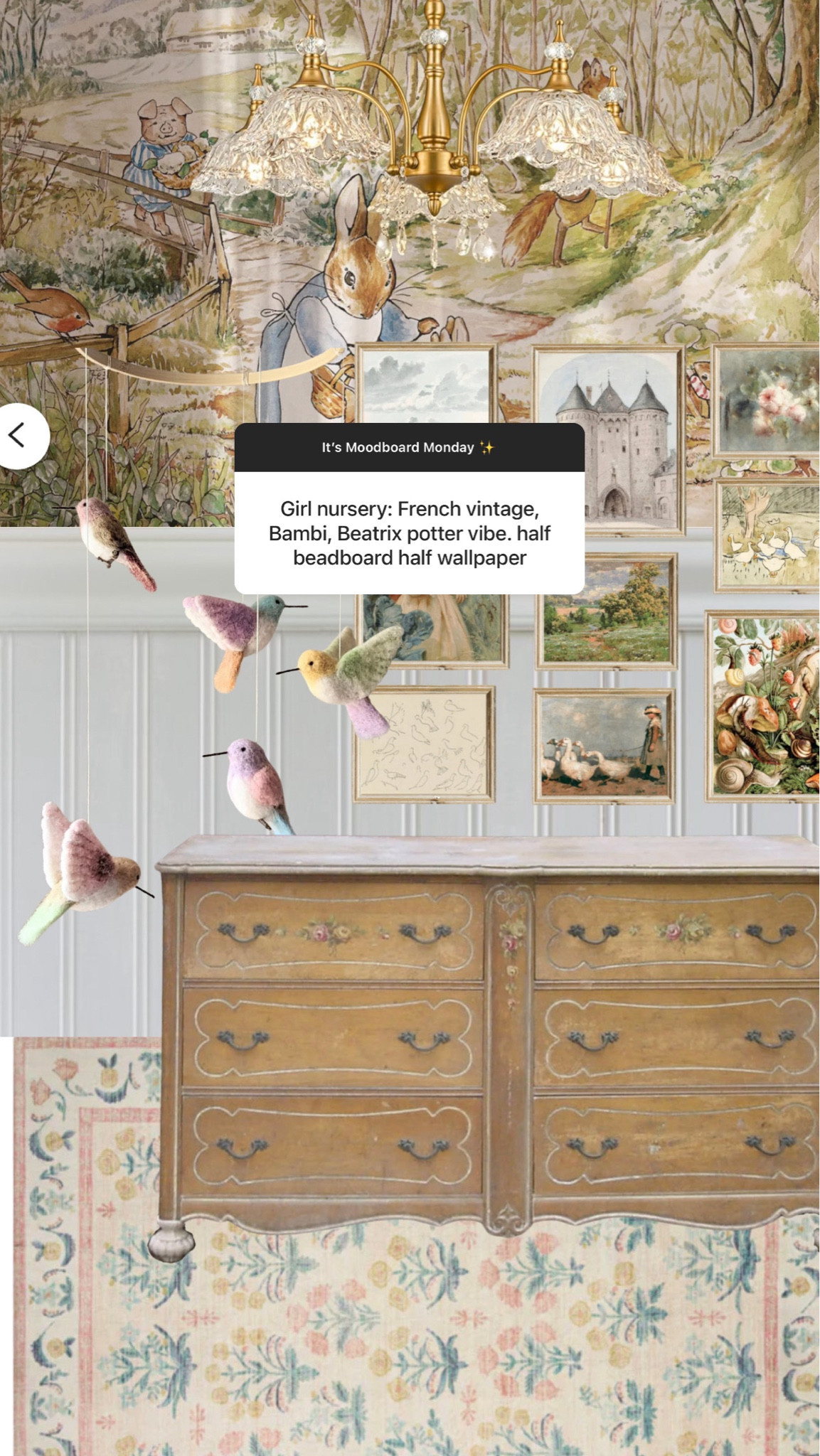 Made this girls nursery moodboard for a follower!

Beatrix potter, cottagecore, French vintage nursery furniture decor 

#LTKFamily #LTKBaby #LTKKids