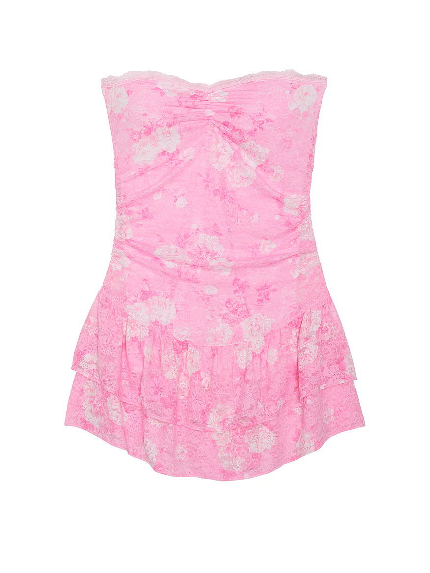 PINK x LoveShackFancy Strapless Lace Mini Dress | Victoria's Secret (US / CA )