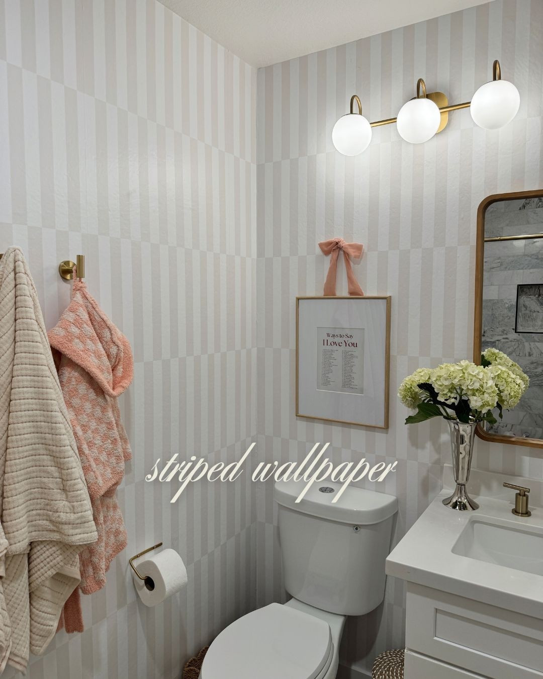 Girls bathroom, girly bathroom decor, striped wallpaper


#LTKKids #LTKFindsUnder50 #LTKHome