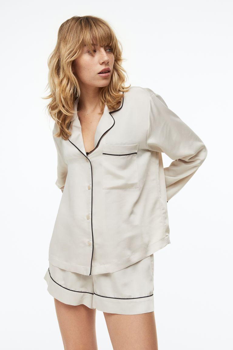 Satin Pajama Shirt and Shorts | H&M (US + CA)