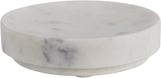 Creative Co-Op Marble Soap Dish, 5" L x 5" W x 1" H, White | Amazon (US)