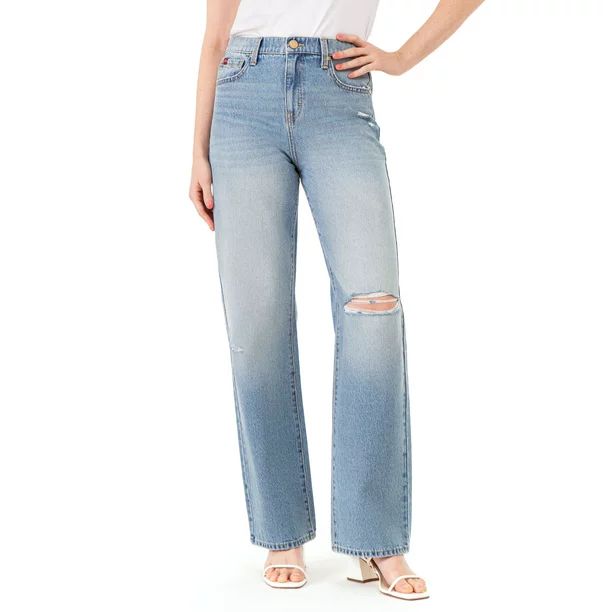 Jordache Women's High Rise Wide Leg Jeans, Sizes 2-22 | Walmart (US)