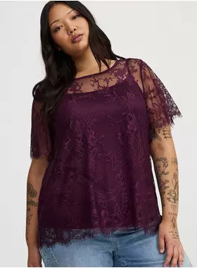 Abbey Short Sleeve Lace Top | Torrid (US & Canada)