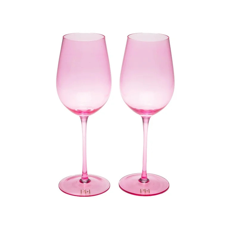 Paris Hilton Juego de Copas de Vino de 2 Piezas, 17,5 oz / 517 ml, Rosa | Walmart (US)