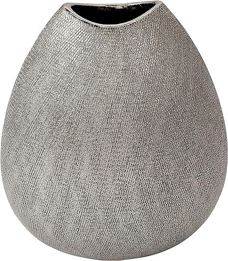 Sagebrook Home 13826-01 Ceramic 10.75" Vase, Silver, 9.25''L x 5.25''W x H | Amazon (US)