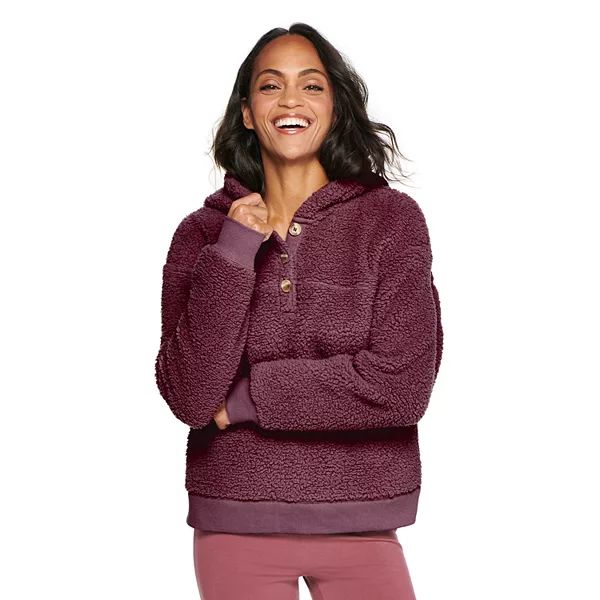 Women's Sonoma Goods For Life® Henley Sherpa Hoodie | Kohl's