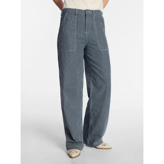 Kacey Lee Women's Mid Rise Loose Carpenter Jeans, Sizes 0-18 | Walmart (US)