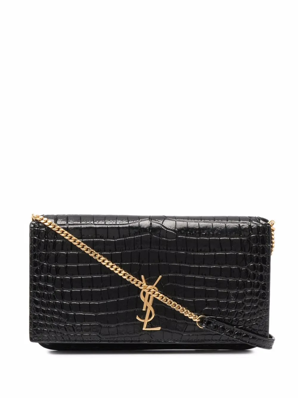 Saint Laurent Monogram croc-effect Phone Holder - Farfetch | Farfetch Global