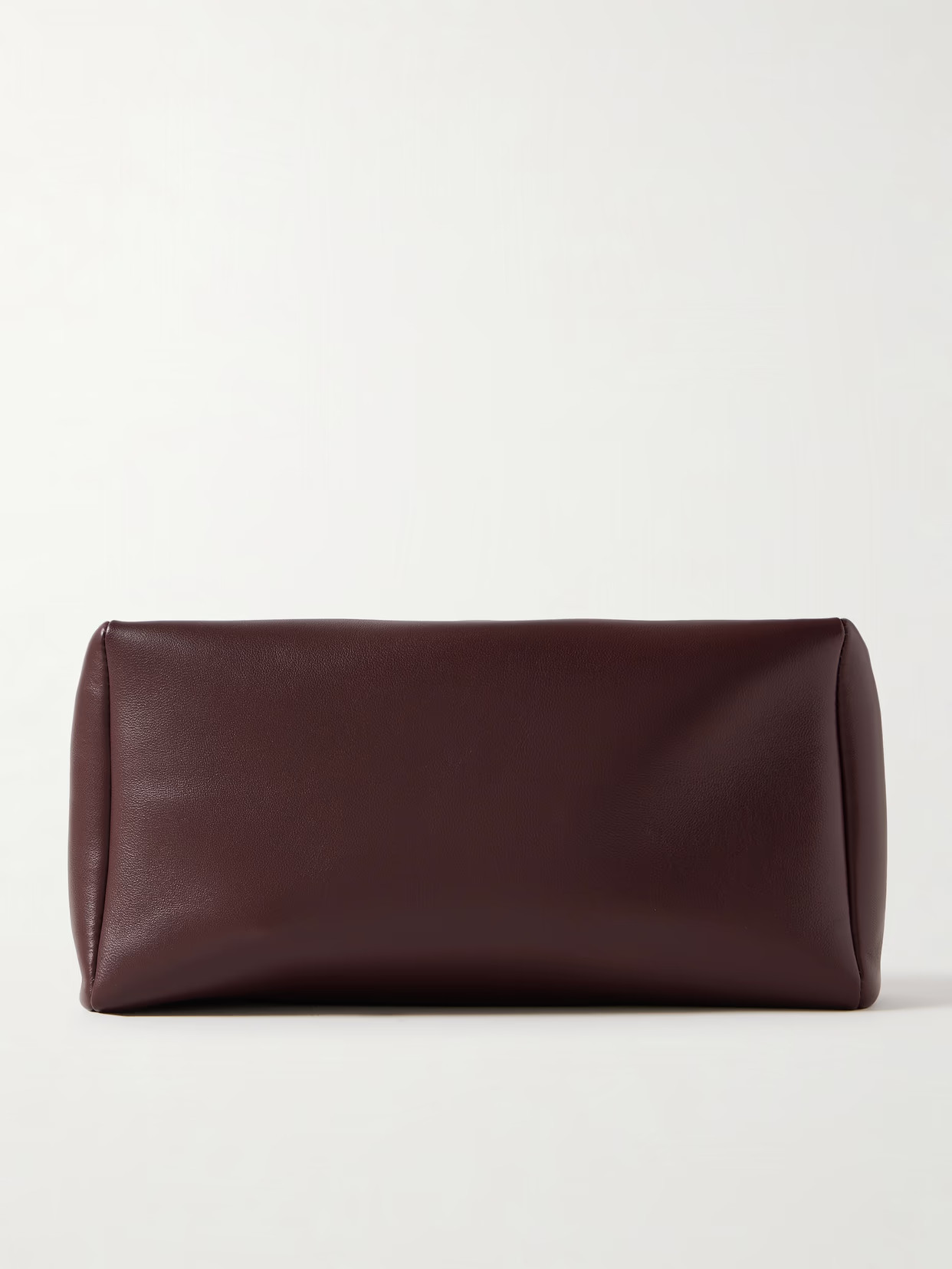 The Row - Leather Clutch - Burgundy | NET-A-PORTER (US)