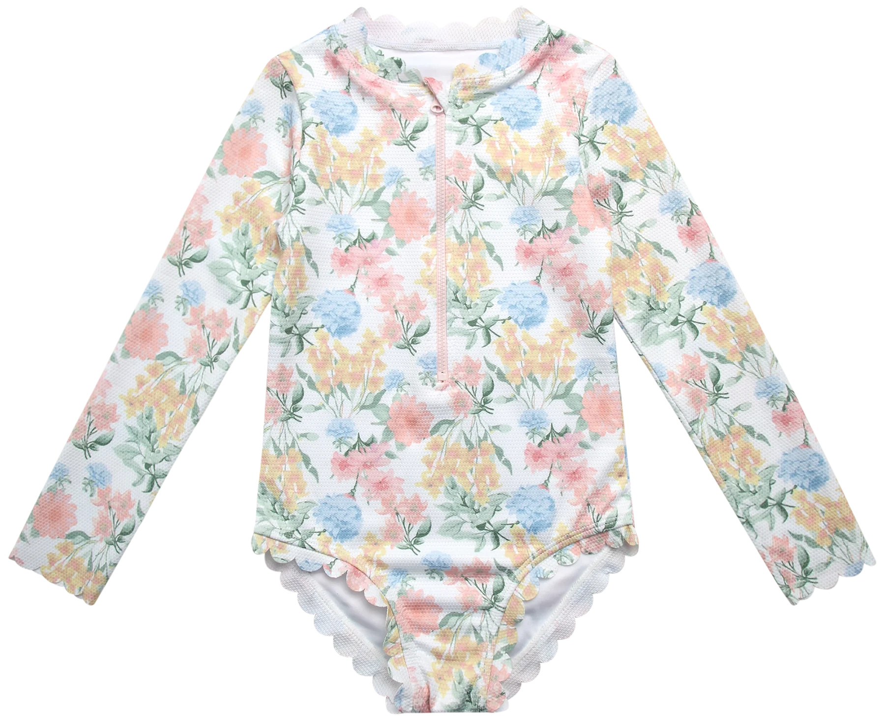 Jessica Simpson Girls' Long Sleeve Rashguard One-piece Swimsuit, Sizes 4-16 | Walmart (US)