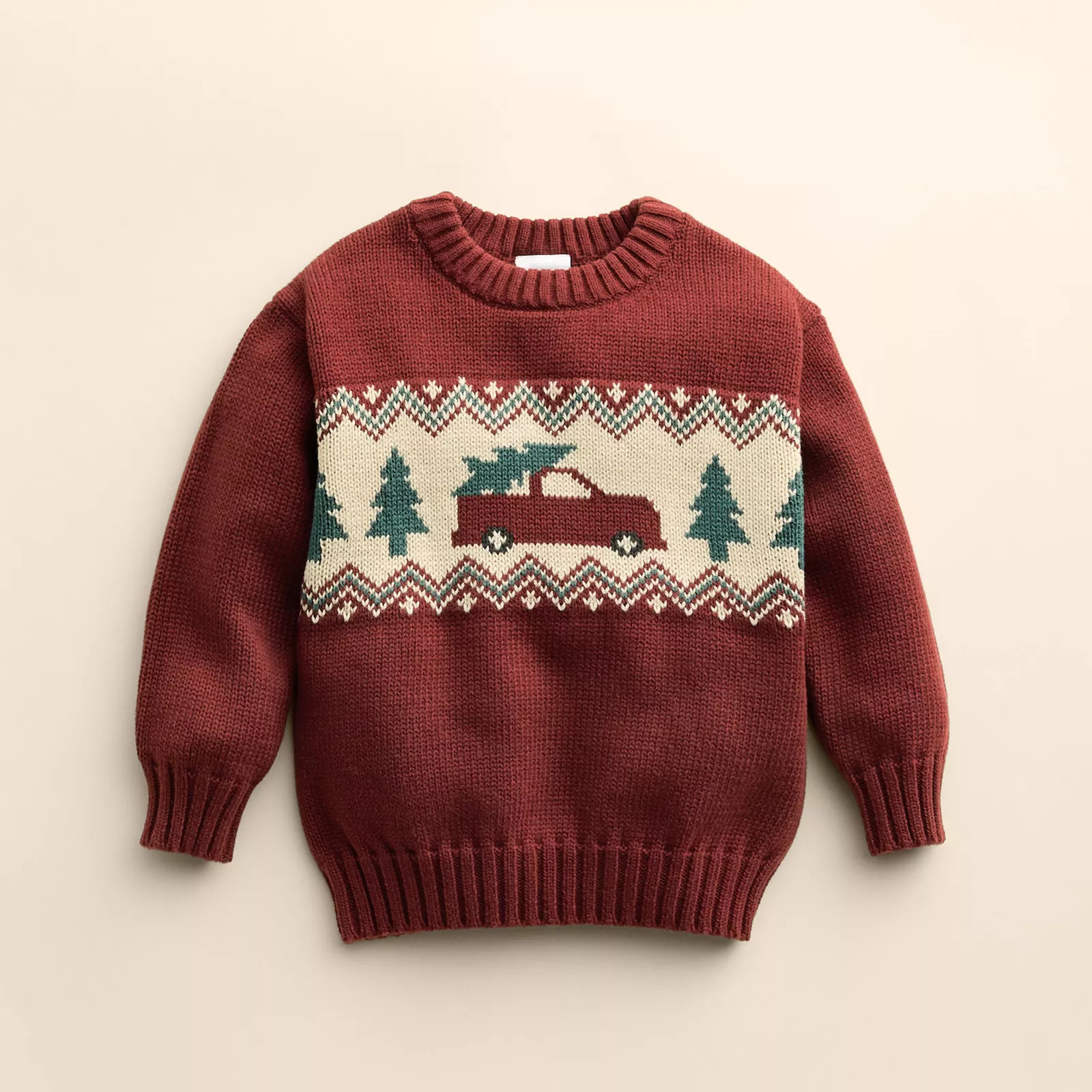 Baby & Toddler Little Co. by Lauren Conrad Chunky Knit Sweater, Toddler Girl's, Size: 5T, Red Truck Trees | Kohl's