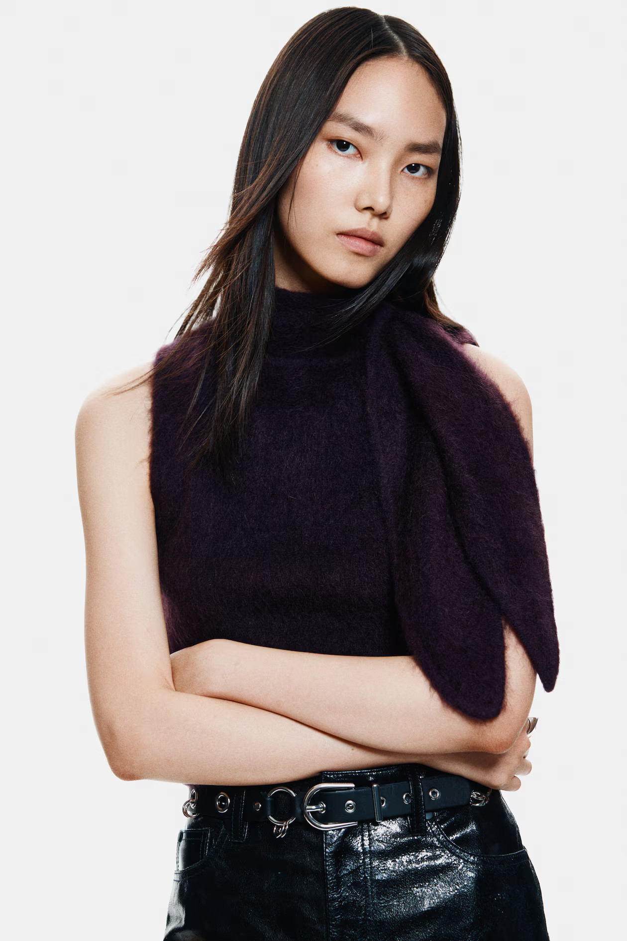 Mohair-blend scarf-collar top | H&M (UK, MY, IN, SG, PH, TW, HK)